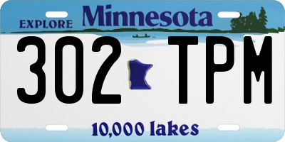 MN license plate 302TPM