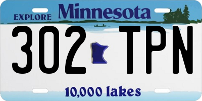 MN license plate 302TPN