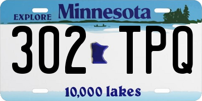 MN license plate 302TPQ