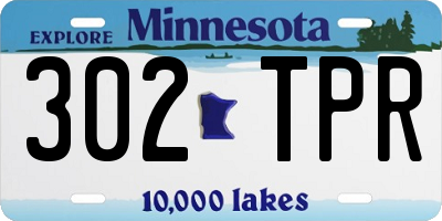 MN license plate 302TPR
