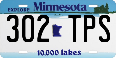 MN license plate 302TPS