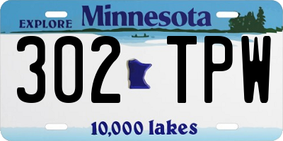 MN license plate 302TPW