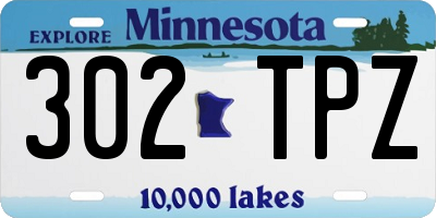 MN license plate 302TPZ