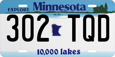 MN license plate 302TQD
