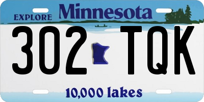 MN license plate 302TQK