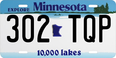 MN license plate 302TQP