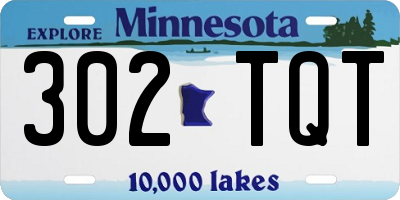 MN license plate 302TQT