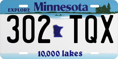 MN license plate 302TQX