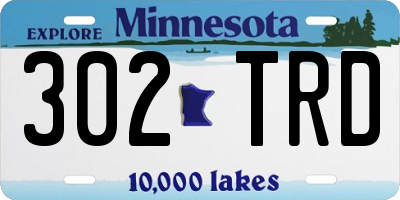 MN license plate 302TRD
