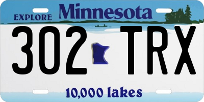 MN license plate 302TRX