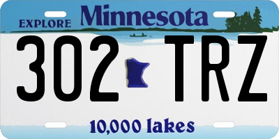 MN license plate 302TRZ