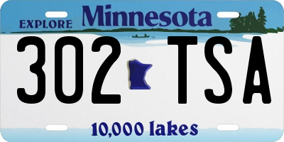 MN license plate 302TSA