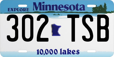 MN license plate 302TSB