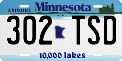 MN license plate 302TSD