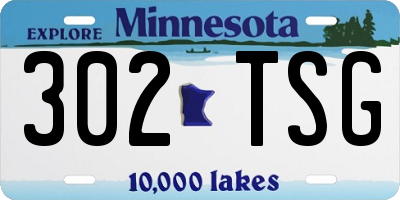 MN license plate 302TSG