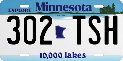 MN license plate 302TSH