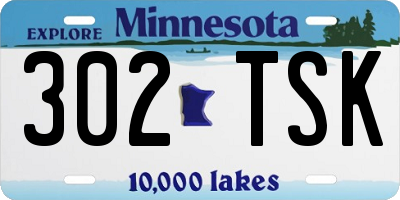 MN license plate 302TSK