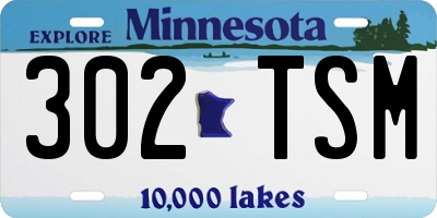 MN license plate 302TSM