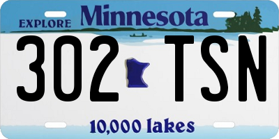 MN license plate 302TSN