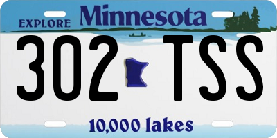 MN license plate 302TSS