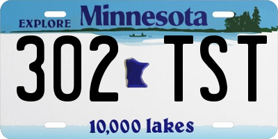 MN license plate 302TST