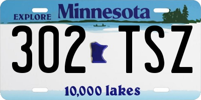 MN license plate 302TSZ