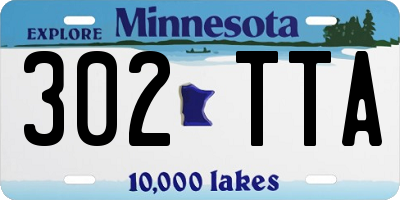 MN license plate 302TTA