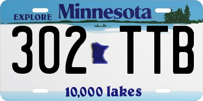 MN license plate 302TTB