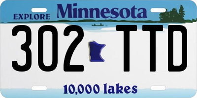 MN license plate 302TTD