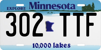 MN license plate 302TTF