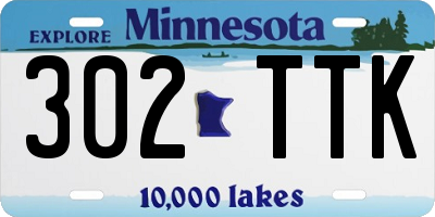 MN license plate 302TTK
