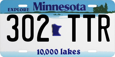 MN license plate 302TTR