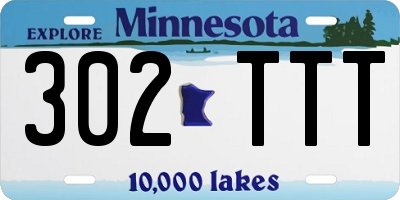 MN license plate 302TTT
