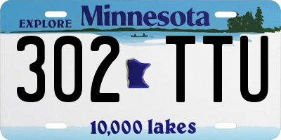 MN license plate 302TTU