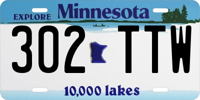 MN license plate 302TTW