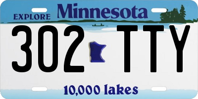 MN license plate 302TTY