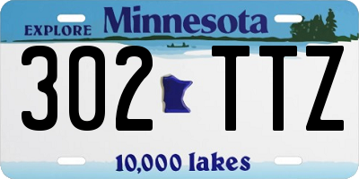 MN license plate 302TTZ