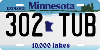 MN license plate 302TUB