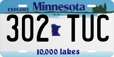 MN license plate 302TUC