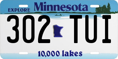 MN license plate 302TUI