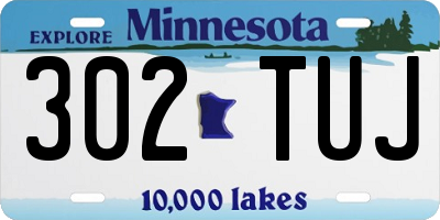 MN license plate 302TUJ