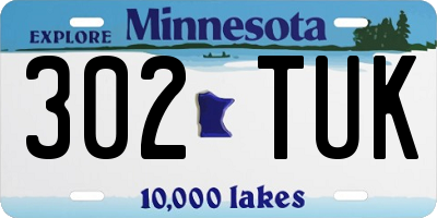 MN license plate 302TUK