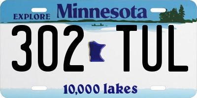 MN license plate 302TUL