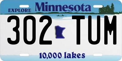 MN license plate 302TUM