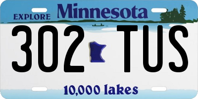 MN license plate 302TUS