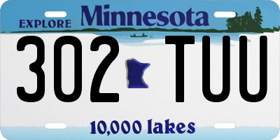 MN license plate 302TUU