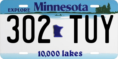 MN license plate 302TUY
