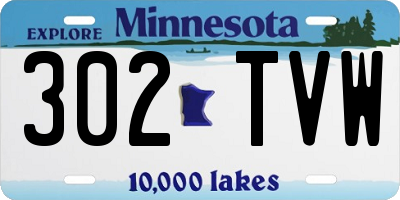 MN license plate 302TVW