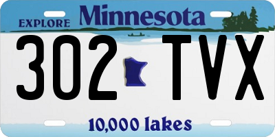 MN license plate 302TVX