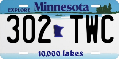 MN license plate 302TWC